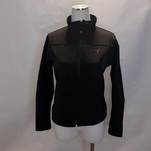 Tesla Jacket Womens Small Black Softshell Full Zip Fleece Lined Logo Embroidered